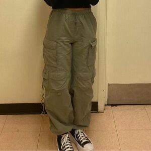green parachute cargo pants